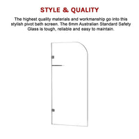 700 x 1450mm Frameless Bath Panel 10mm Glass Shower Screen By Della Francesca Furniture Kings Warehouse