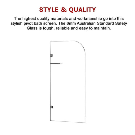 700 x 1450mm Frameless Bath Panel 10mm Glass Shower Screen By Della Francesca Furniture Kings Warehouse