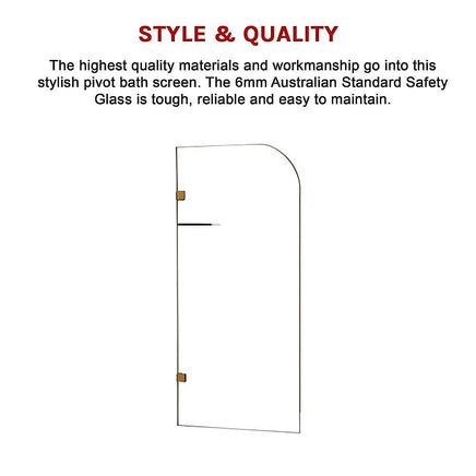 700 x 1450mm Frameless Bath Panel 10mm Glass Shower Screen By Della Francesca Furniture Kings Warehouse