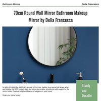 70cm Round Wall Mirror Bathroom Makeup Mirror by Della Francesca Home & Garden Kings Warehouse