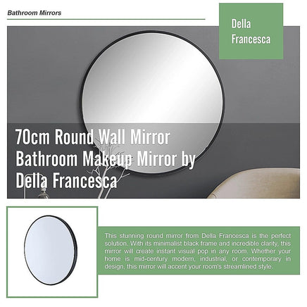 70cm Round Wall Mirror Bathroom Makeup Mirror by Della Francesca Home & Garden Kings Warehouse