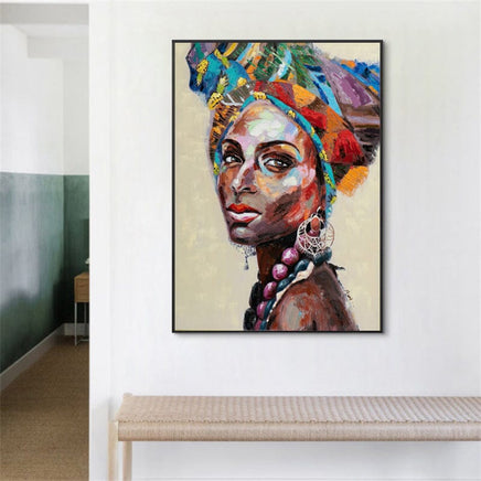 70cmx100cm African women 2 Sets Black Frame Canvas Wall Art Kings Warehouse