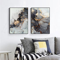 70cmx100cm Black Splash 2 Sets Black Frame Canvas Wall Art Kings Warehouse