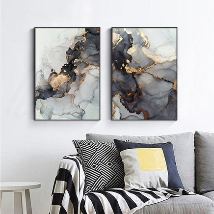 70cmx100cm Black Splash 2 Sets Black Frame Canvas Wall Art Kings Warehouse