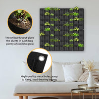 72 Pockets Wall Hanging Planter Planting Grow Bag Vertical Garden Vegetable Flower Black Kings Warehouse