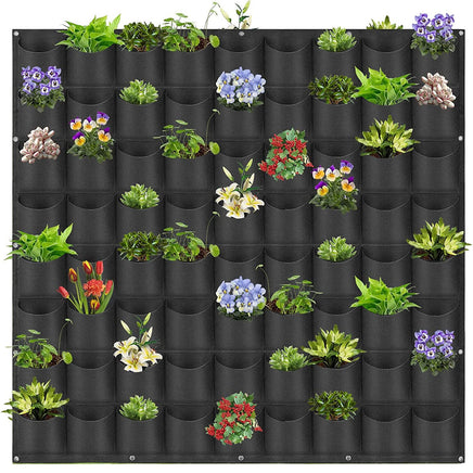 72 Pockets Wall Hanging Planter Planting Grow Bag Vertical Garden Vegetable Flower Black Kings Warehouse