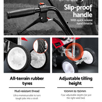 72CC Tiller Garden Cultivator Rototiller 4 Blades Soil Plower Mini Rotary Hoe Tools Kings Warehouse