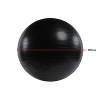 75cm Static Strength Exercise Stability Ball with Pump Sports & Fitness Kings Warehouse