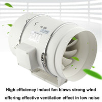 8" Inch Silent Extractor Fan Duct Hydroponic Inline Exhaust Vent Industrial Kings Warehouse