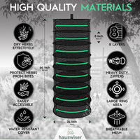 8-Layer 162cm Foldable Herb Vegetable Fruit Drying Dehydrating Rack Mesh Hanging Dryer Kings Warehouse