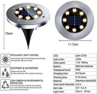 8 Pack LED Solar Pathway Lights Outdoor Solar Ground Lights (Warm White) Kings Warehouse