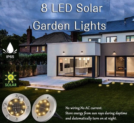 8 Pack LED Solar Pathway Lights Outdoor Solar Ground Lights (Warm White) Kings Warehouse