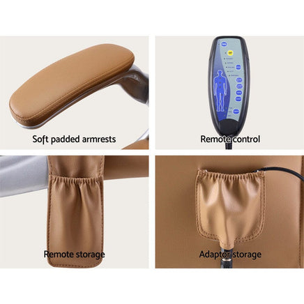 8 Point Massage Office Chair PU Leather Brown Furniture Kings Warehouse