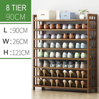8 Tier Tower Bamboo Wooden Shoe Rack Corner Shelf Stand Storage Organizer Furniture Kings Warehouse