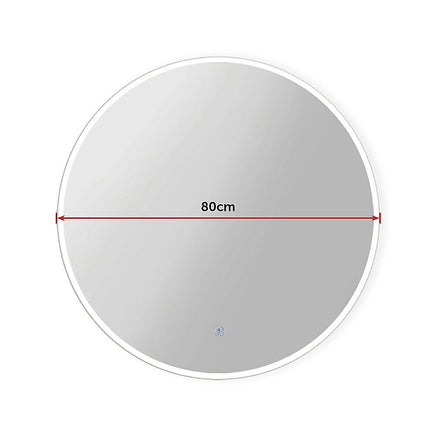 80cm LED Wall Mirror Bathroom Mirrors Light Decor Round Health & Beauty Kings Warehouse