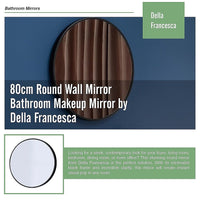 80cm Round Wall Mirror Bathroom Makeup Mirror by Della Francesca Home & Garden Kings Warehouse
