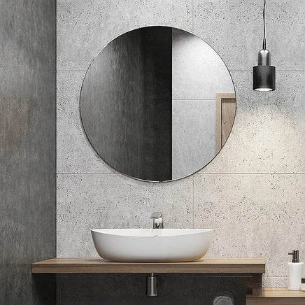 80cm Round Wall Mirror Bathroom Makeup Mirror by Della Francesca Home & Garden Kings Warehouse