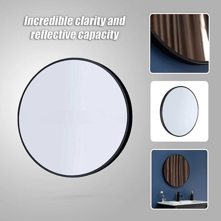 80cm Round Wall Mirror Bathroom Makeup Mirror by Della Francesca Home & Garden Kings Warehouse