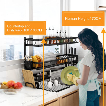 85cm 3 tier Over Sink Dish Drying Rack Drainer Kitchen Cutlery Holder Storage Organizer Kings Warehouse