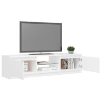 TV Cabinet with LED Lights White 140x40x35.5 cm