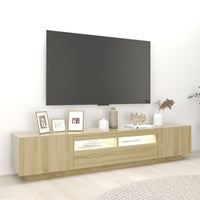 TV Cabinet with LED Lights Sonoma Oak 200x35x40 cm