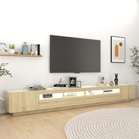 TV Cabinet with LED Lights Sonoma Oak 300x35x40 cm