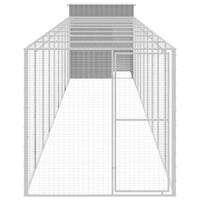 Chicken Cage with Run Light Grey 165x1067x181 cm Galvanised Steel