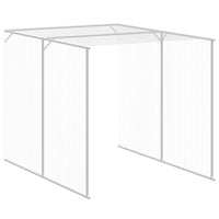 Chicken Cage with Run Light Grey 165x1067x181 cm Galvanised Steel