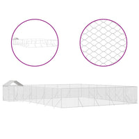 Outdoor Dog Kennel with Roof Silver 12x12x2.5 m Galvanised Steel