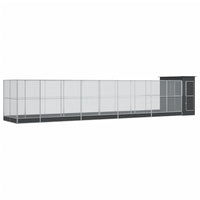 Aviary with Extension Silver 1037x203x216 cm Steel