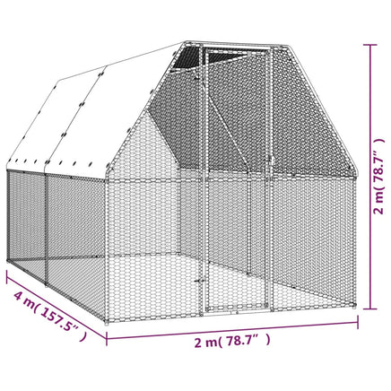 Chicken Cage 2x4x2 m Galvanised Steel