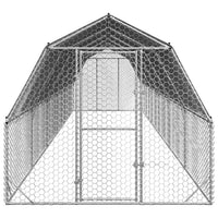 Chicken Run with Roof 2.5x12x2.25 m Galvanised Steel