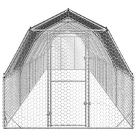 Chicken Run with Roof 2.5x12x2.25 m Galvanised Steel