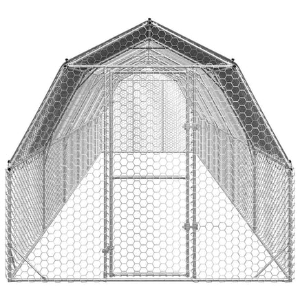 Chicken Run with Roof 2.5x12x2.25 m Galvanised Steel