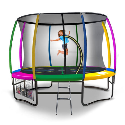 8ft Outdoor Rainbow Trampoline For Kids And Children Suited For Fitness Exercise Gymnastics With Safety Enclosure Kings Warehouse