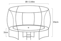 8ft Outdoor Rainbow Trampoline For Kids And Children Suited For Fitness Exercise Gymnastics With Safety Enclosure Kings Warehouse