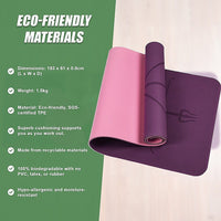 8mm TPE Yoga Mat Exercise Fitness Gym Pilates Non Slip Dual Layer Sports & Fitness Kings Warehouse