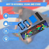 9 in 1 Push Up Board Yoga Bands Fitness Workout Train Gym Exercise Pushup Stand Sports & Fitness Kings Warehouse