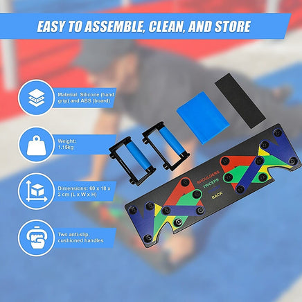 9 in 1 Push Up Board Yoga Bands Fitness Workout Train Gym Exercise Pushup Stand Sports & Fitness Kings Warehouse