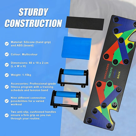 9 in 1 Push Up Board Yoga Bands Fitness Workout Train Gym Exercise Pushup Stand Sports & Fitness Kings Warehouse