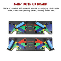 9 in 1 Push Up Board Yoga Bands Fitness Workout Train Gym Exercise Pushup Stand Sports & Fitness Kings Warehouse