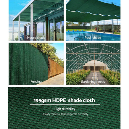 90% Sun Shade Cloth Shadecloth Sail Roll Mesh 3.66x20m 195gsm Green Aussie Backyard Blitz Kings Warehouse