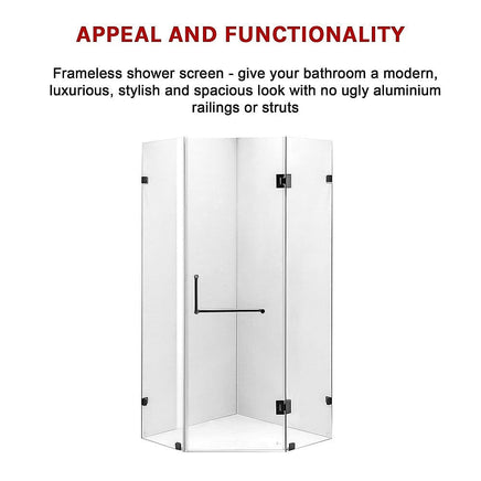 900 x 900mm Frameless 10mm Glass Shower Screen By Della Francesca Furniture Kings Warehouse