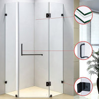 900 x 900mm Frameless 10mm Glass Shower Screen By Della Francesca Furniture Kings Warehouse