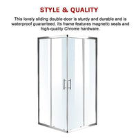900 x 900mm Sliding Door Nano Safety Glass Shower Screen By Della Francesca Furniture Kings Warehouse