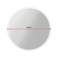 90cm LED Wall Mirror Bathroom Mirrors Light Decor Round Health & Beauty Kings Warehouse