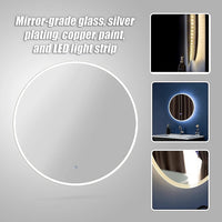 90cm LED Wall Mirror Bathroom Mirrors Light Decor Round Health & Beauty Kings Warehouse