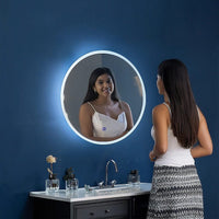 90cm LED Wall Mirror Bathroom Mirrors Light Decor Round Health & Beauty Kings Warehouse