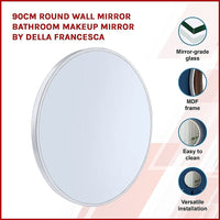 90cm Round Wall Mirror Bathroom Makeup Mirror by Della Francesca Home & Garden Kings Warehouse