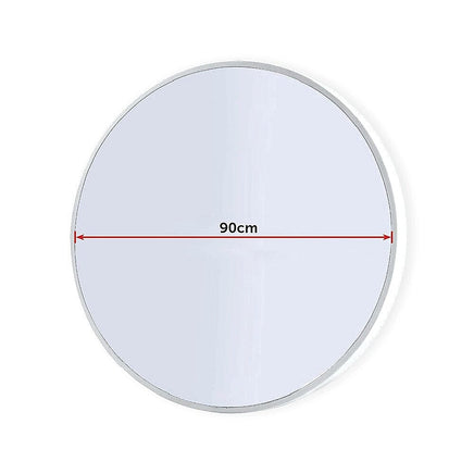 90cm Round Wall Mirror Bathroom Makeup Mirror by Della Francesca Home & Garden Kings Warehouse